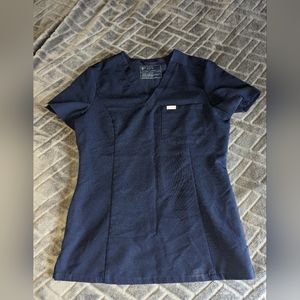 Figs XS navy scrub top